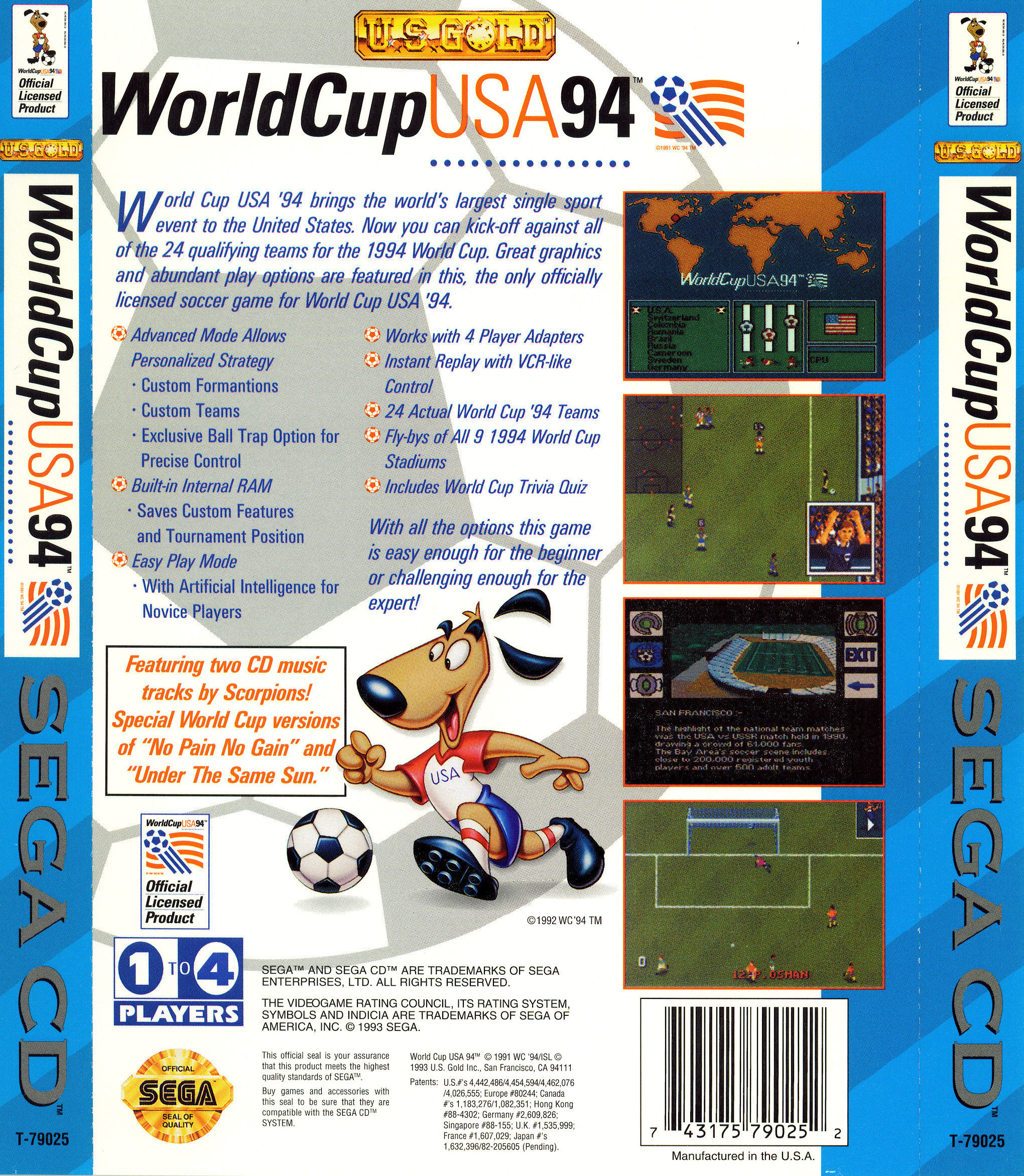 World Cup USA 94 (U) Back Cover